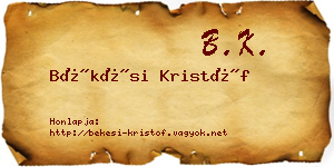 Békési Kristóf névjegykártya