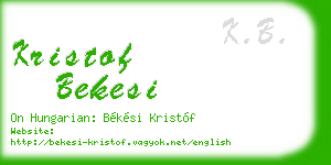 kristof bekesi business card