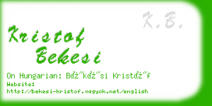 kristof bekesi business card